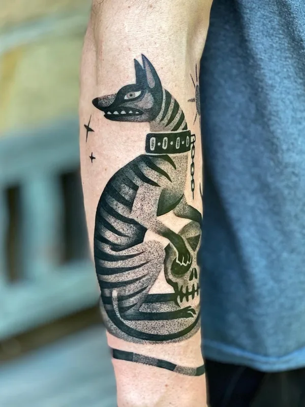 black and grey blackwork tattoo on forearm #41033 | Tattoo Artist Mariñe Perez