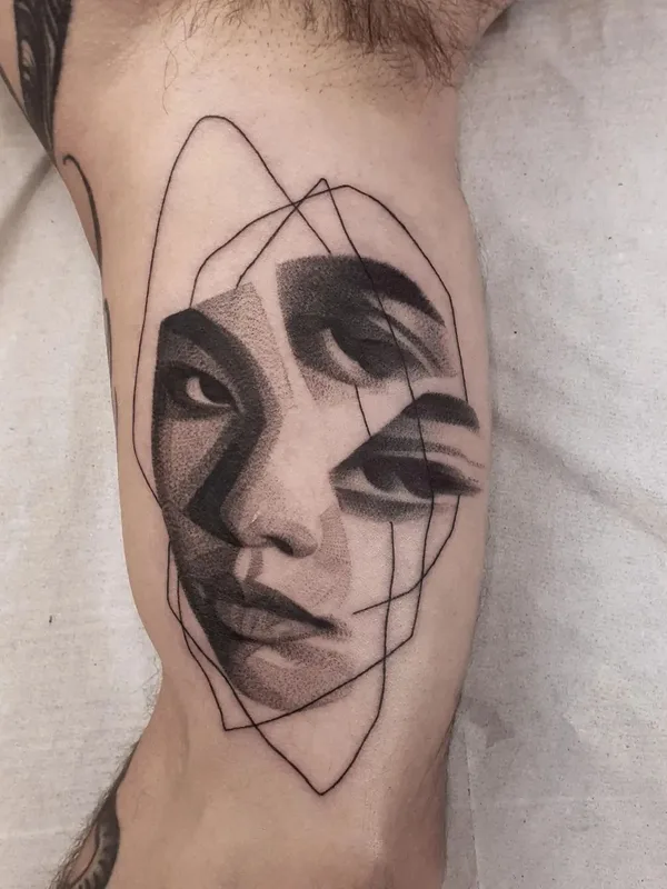 black and grey abstract tatouage sur forearm #55382 | Artiste tatoueur Mike Kyrtatas