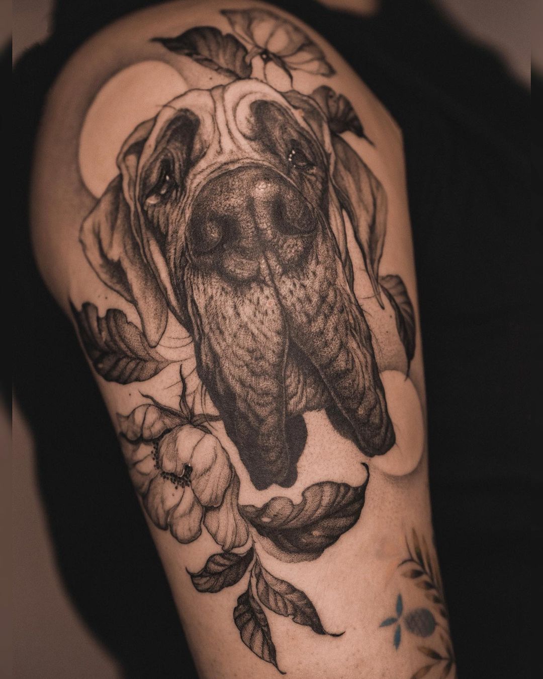 Great Dane X Thorns ⛓️ Done at @corner_store_studio . . . . . . . . . . . .  . . . . . . . . . . . . . #blackwork #tattoo #tattoos... | Instagram
