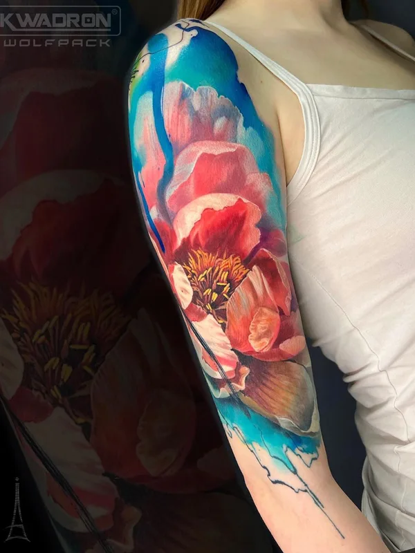 female color realism Tatuagem em full sleeve #55478 | Tatuador Galina Simakina