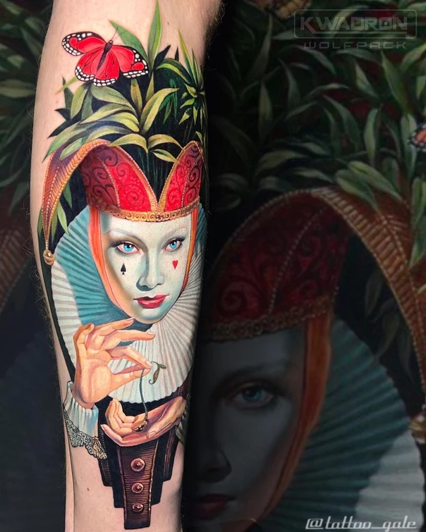 Реализм Portrait, Butterfly tattoo на Икра
