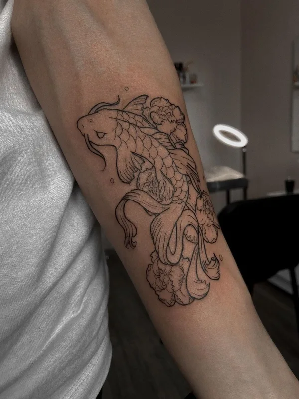 black linework татуировка на forearm #55491 | Тату мастер Юлия Арбузова