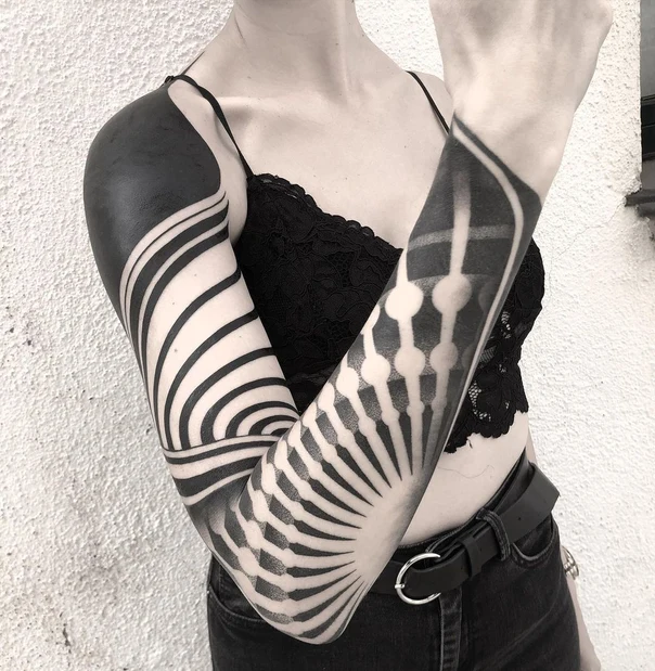 Blackwork Geometric, Abstract tattoo on Full Sleeve