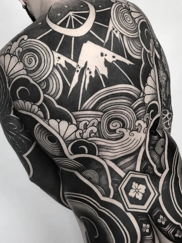 male black japanese tattoo on full back #55561 | Tattoo Artist Raimundo Ramírez