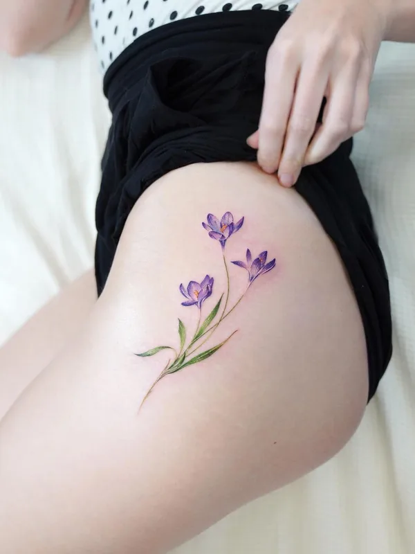 female color miniature, botainc Tatuaggio su thigh #55608 | Tatuatore Dasol Kim