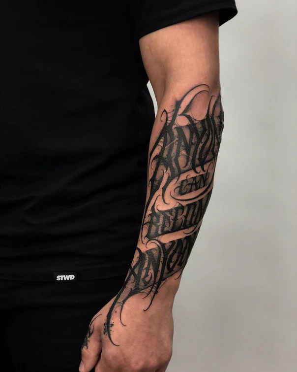 Lettering Lettering tattoo on Forearm