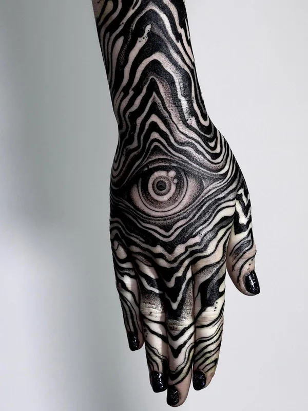 black blackwork татуировка на hand #55708 | Тату мастер Peste