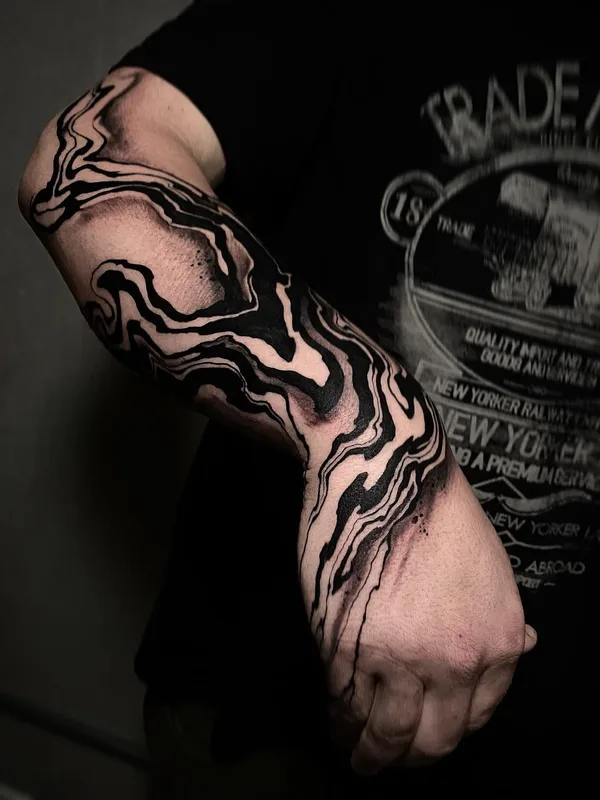 black and grey abstract татуировка на forearm #55701 | Тату мастер Peste