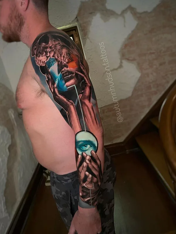 male color realism tattoo on full sleeve #55719 | Tattoo Artist Autumn Hudson