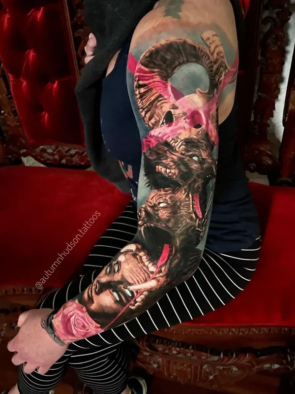 female color realism tattoo on full sleeve #55722 | Tattoo Artist Autumn Hudson