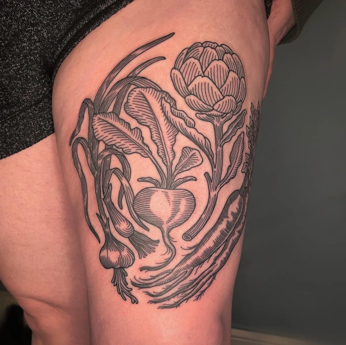 engraving style in tattoo