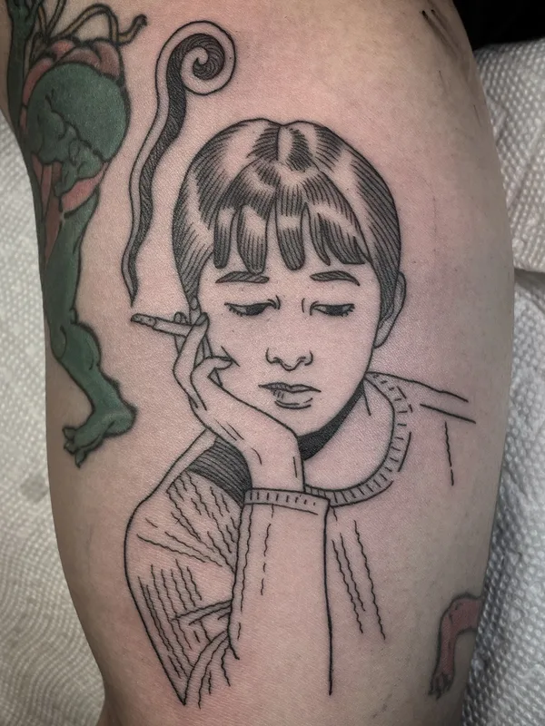 black linework tattoo auf forearm #55753 | Tätowierer Alisa Bugashova
