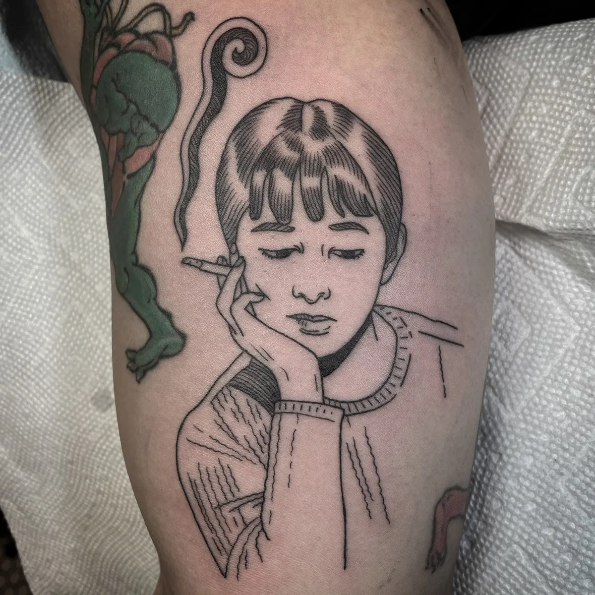 Engraving tattoo by Alisa Bugashova
