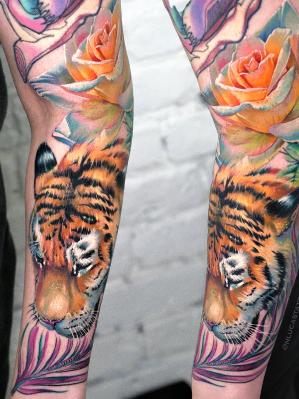 female color realism 纹身 在 sleeve #55787 | 纹身师 Nik Lucas