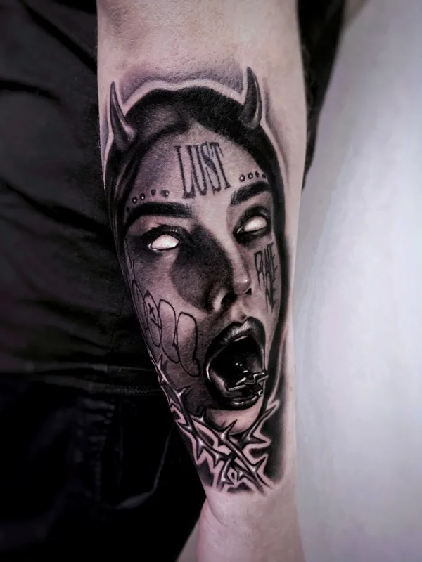 black and grey black and grey 纹身 在 forearm #70001 | 纹身师 Andrey Pavlenko