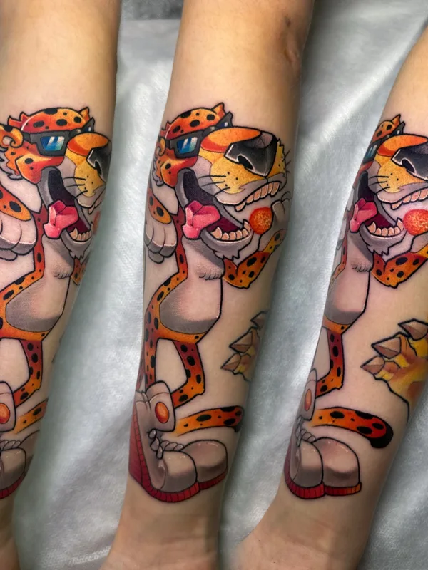 color cartoon tatouage sur forearm #70055 | Artiste tatoueur Стася MINTFOX