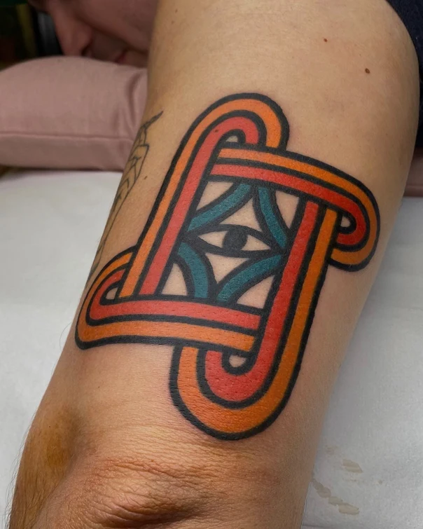 Geometric Eye, Geometric tattoo on Forearm