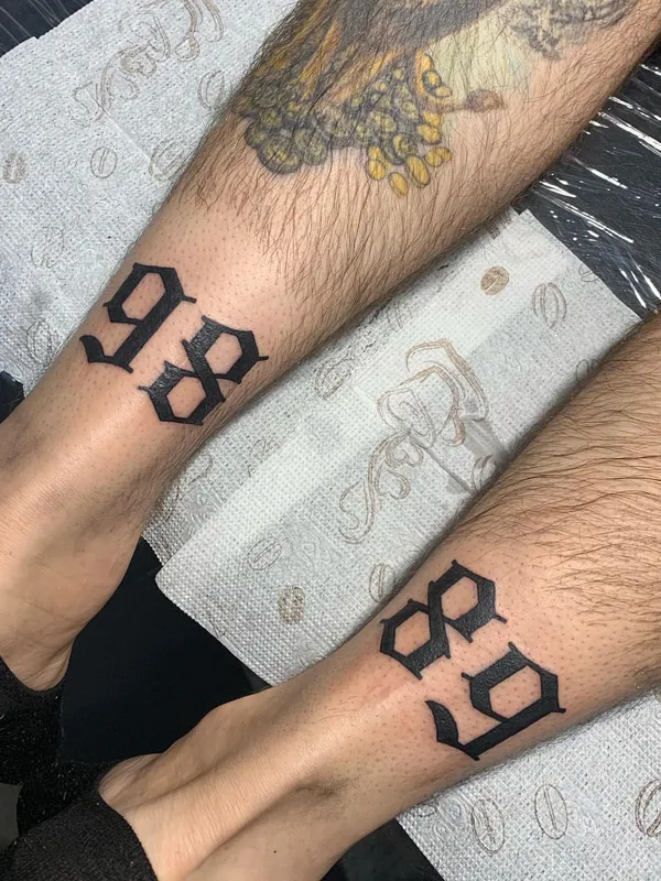 black lettering tattoo on calf #71057 | Tattoo Artist Krasnodar Ink