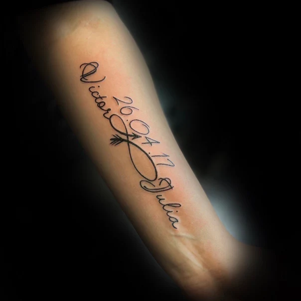Каллиграфия Lettering, Infinity tattoo на Предплечье