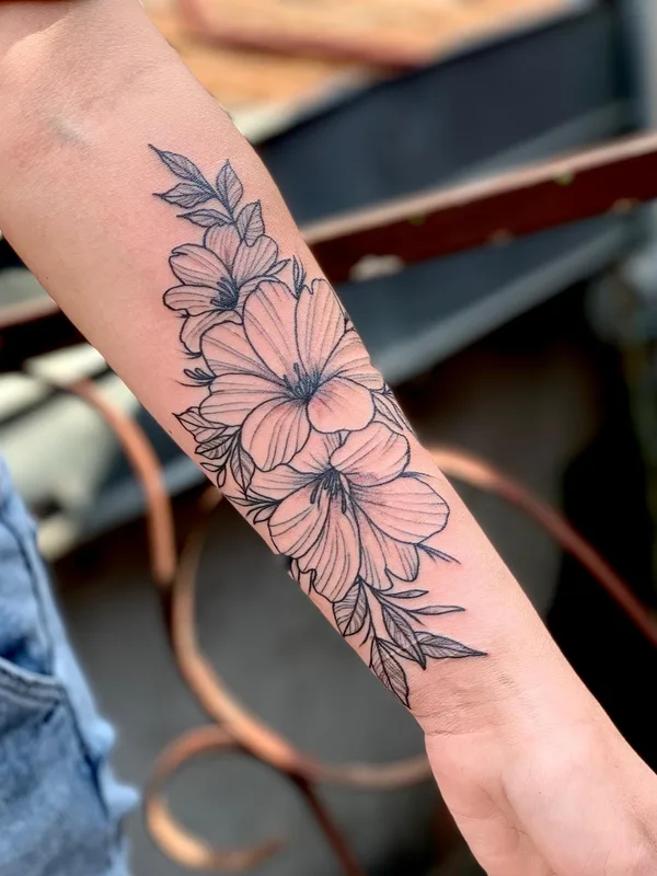 female black fineline tattoo on forearm #71053 | Tattoo Artist Krasnodar Ink