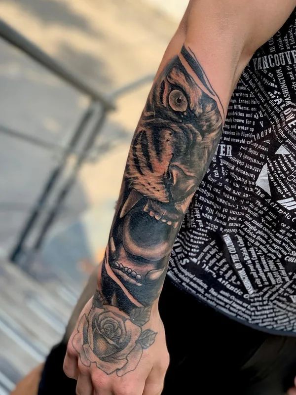 black and grey realism tattoo on forearm #71054 | Tattoo Artist Krasnodar Ink