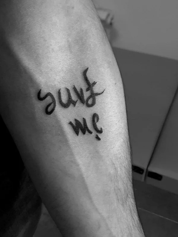 black lettering 타투 부위 forearm #71326 | 타투이스트 Влада Измайлова