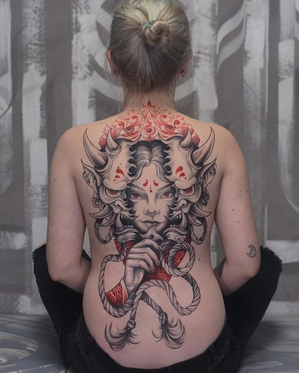Japanese Oni, Woman tattoo on Full Back