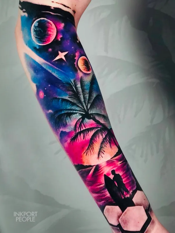 color realism 纹身 在 full sleeve #71756 | 纹身师 John D’Addario INKPORT PEOPLE