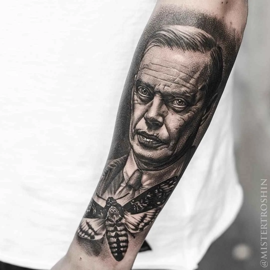 Tattoo artist Dmitry Troshin, black and grey realistic tattoo, engraving, black and grey realism | Moscow, Russia