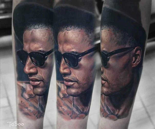 Realism Portrait, Sunglasses tattoo on Forearm