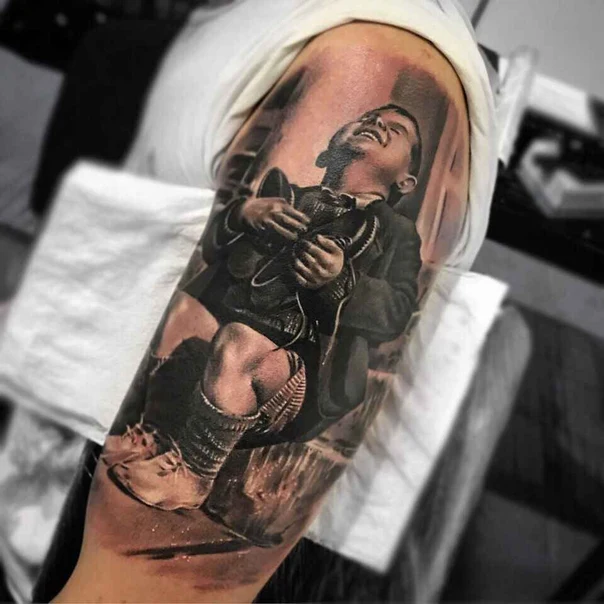 Реализм Portrait, Child tattoo на Плечо