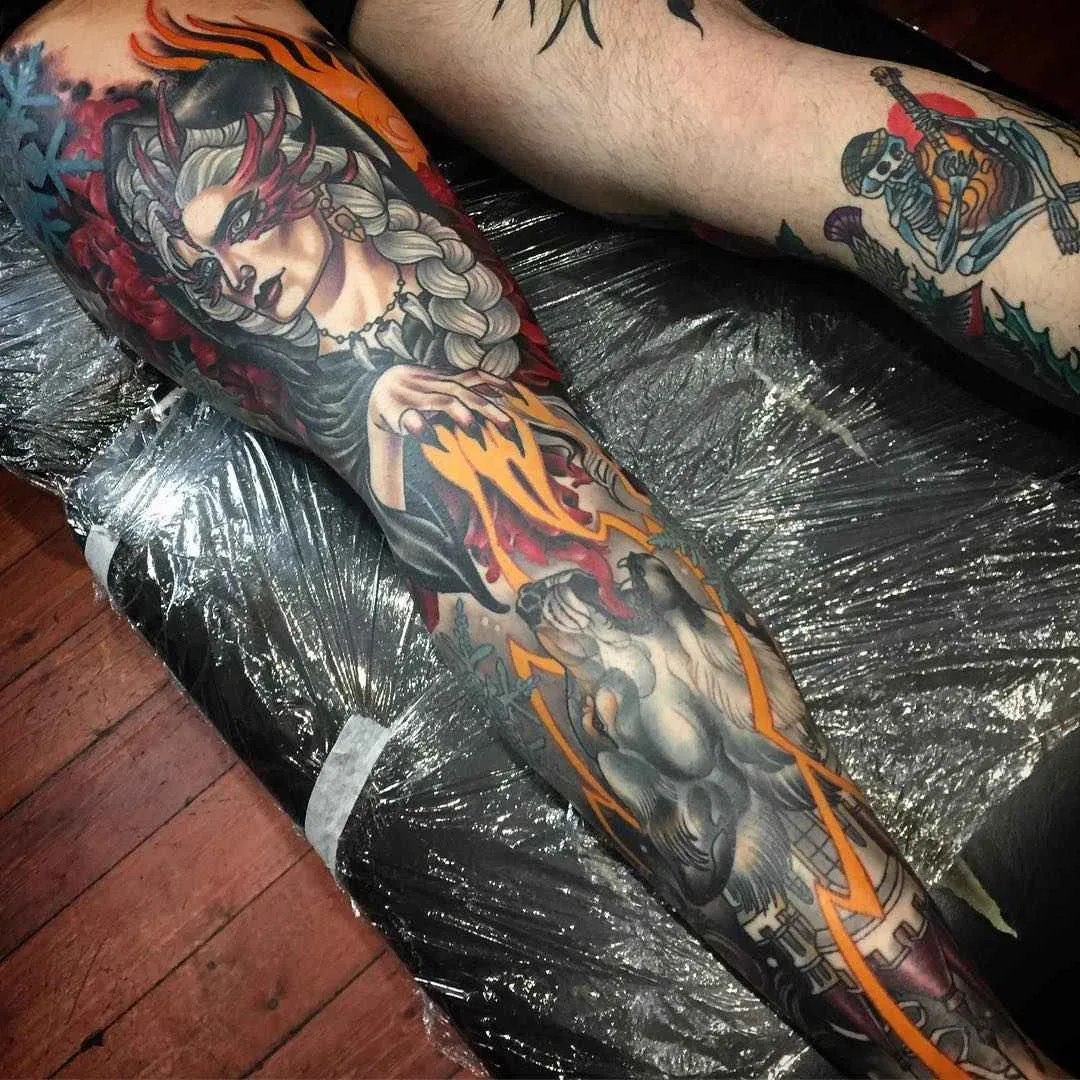 Тату мастер Kat Abdy цветные нью скул неотрад татуировки | Tattoo artist Kat Abdy color neo traditional new school tattoo