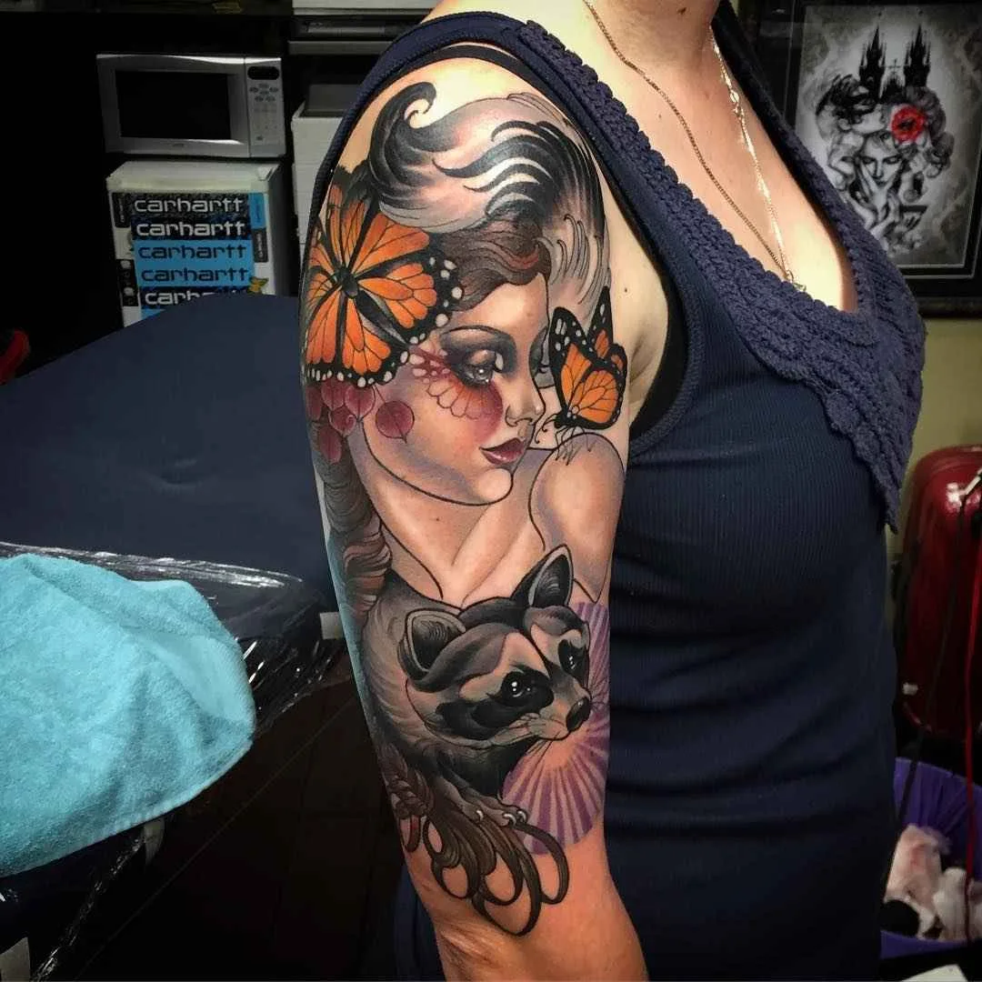 Тату мастер Kat Abdy цветные нью скул неотрад татуировки | Tattoo artist Kat Abdy color neo traditional new school tattoo