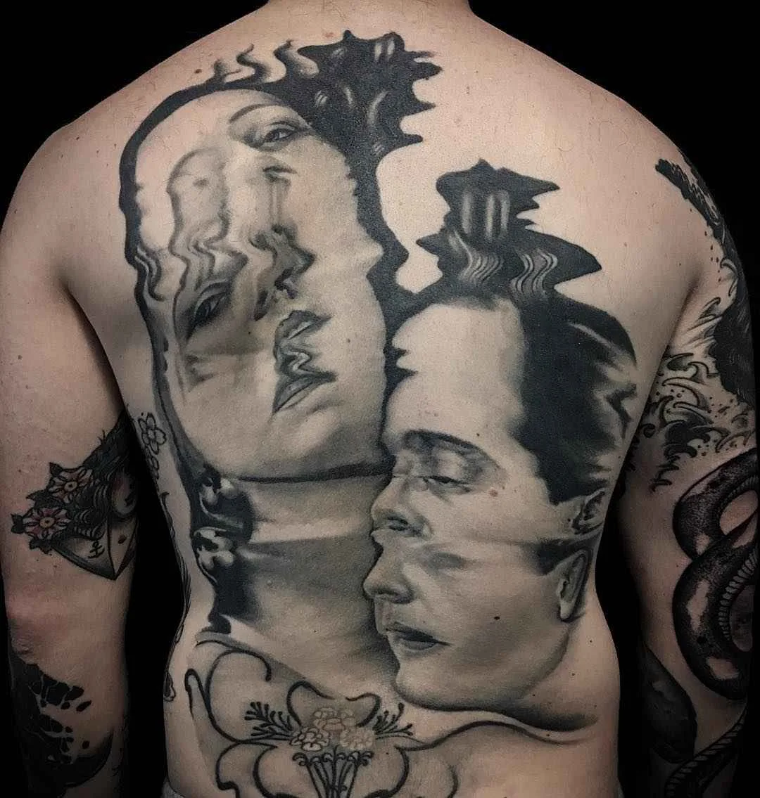 Тату мастер Pietro Sedda черная абстрактная татуировка блэкворк | Tattoo artist Pietro Sedda blackwork abstract tattoo