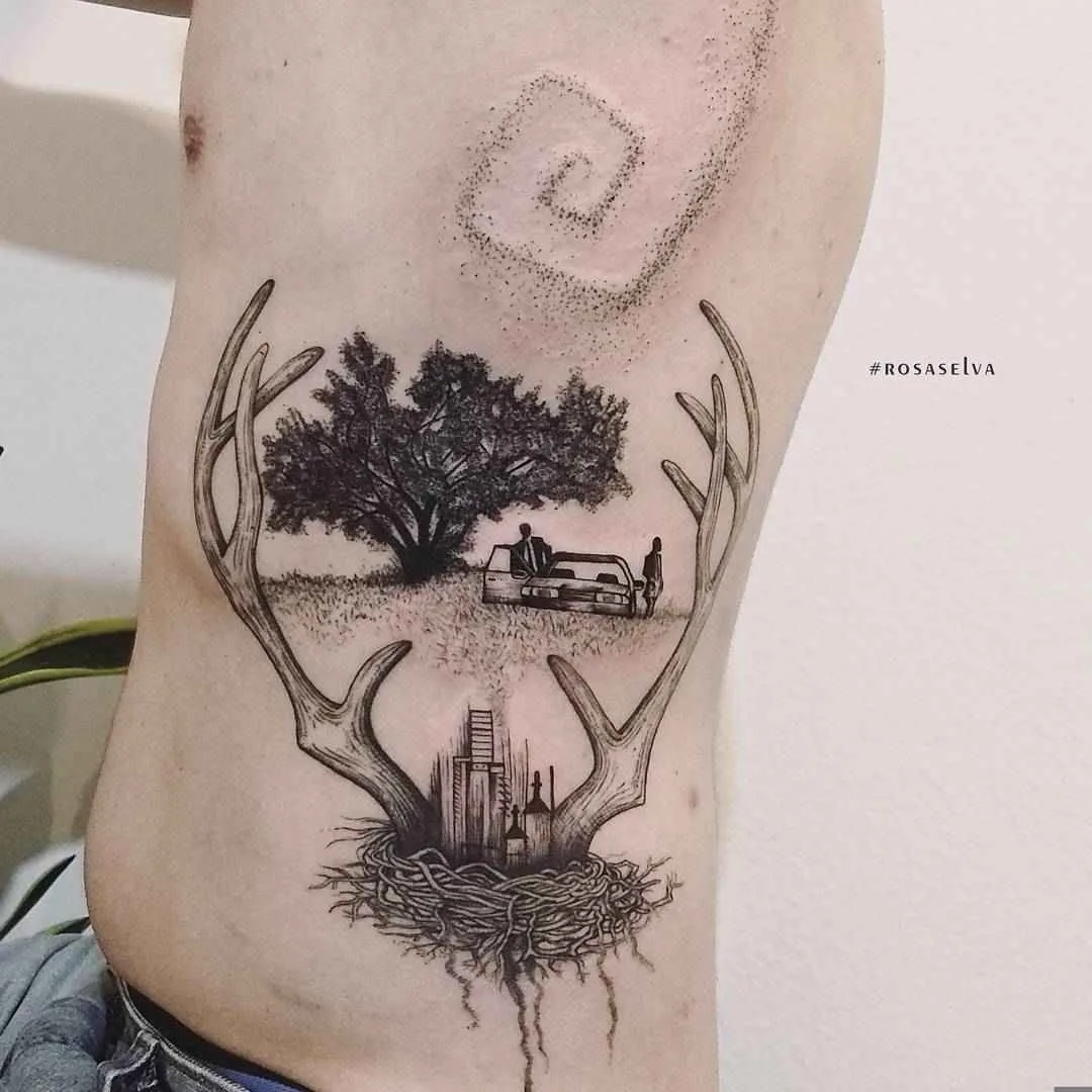 Tatuador Rosa Selva tatuagem preto e branco dotwork linework tattoo | Artista de tatuagem Rosa Selva tatuagem preto e branco dotwork linework tattoo