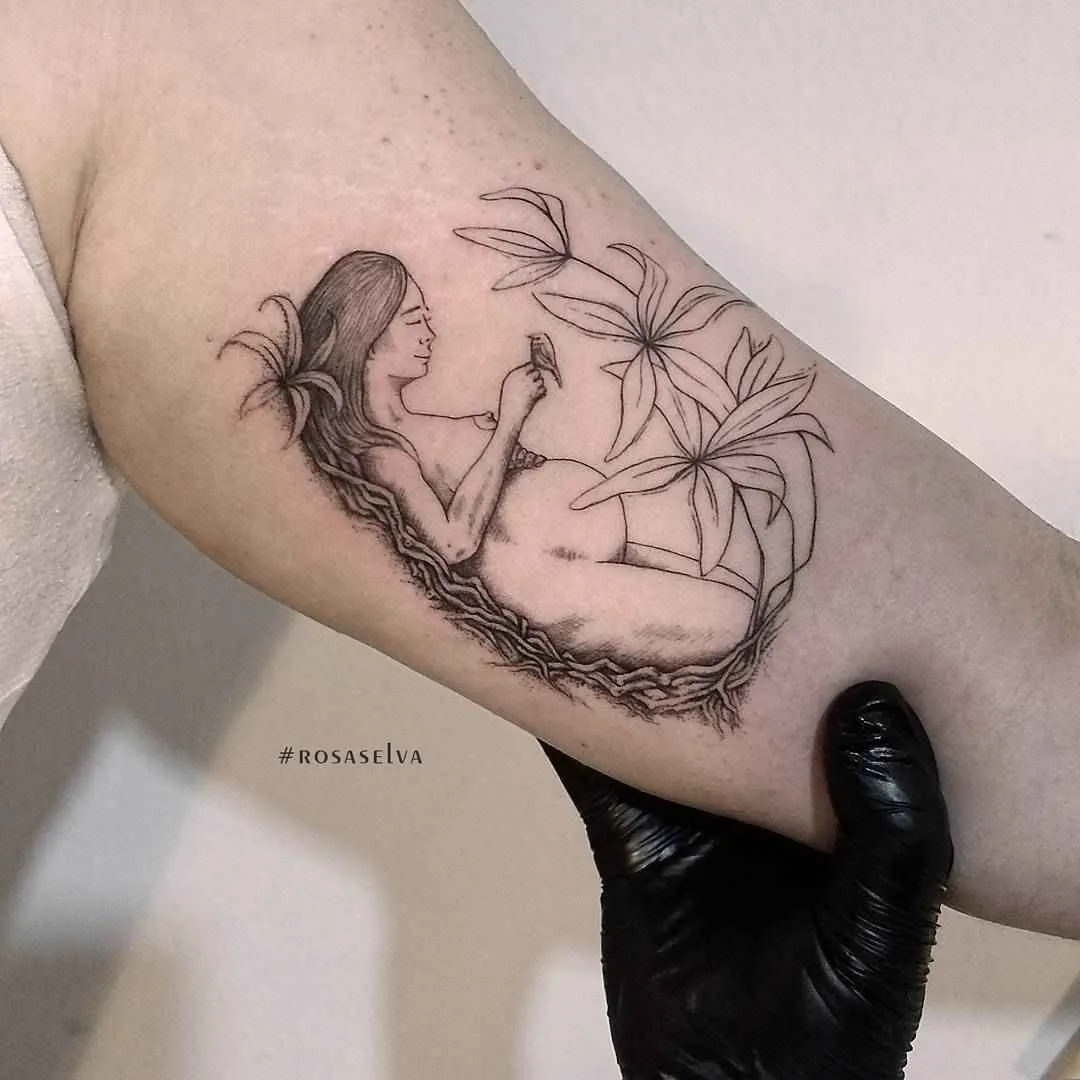 Tatuador Rosa Selva tatuagem preto e branco dotwork linework tattoo | Artista de tatuagem Rosa Selva tatuagem preto e branco dotwork linework tattoo