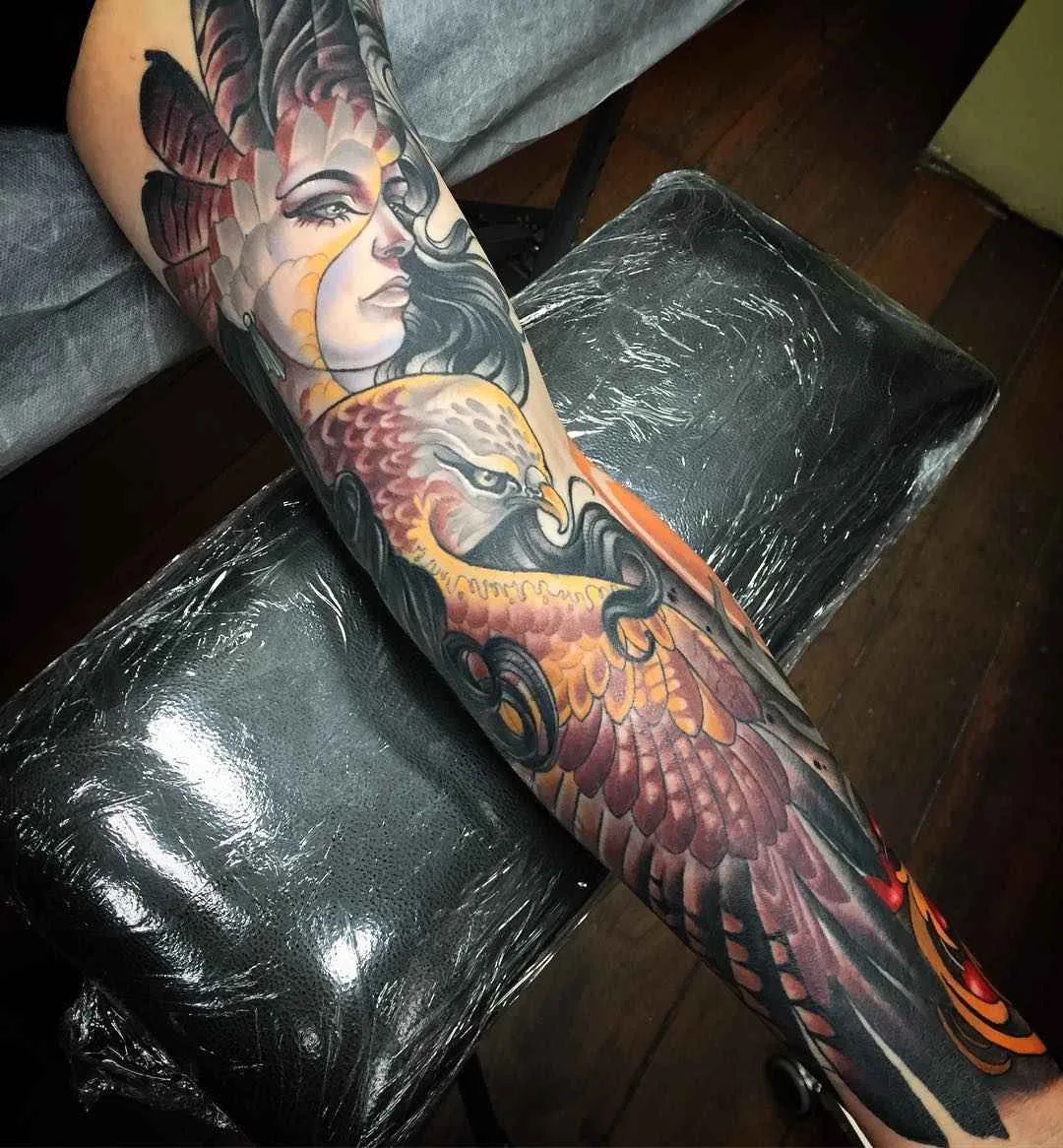 Тату мастер Kat Abdy цветные нью скул неотрад татуировки | Tattoo artist Kat Abdy color neo traditional new school tattoo