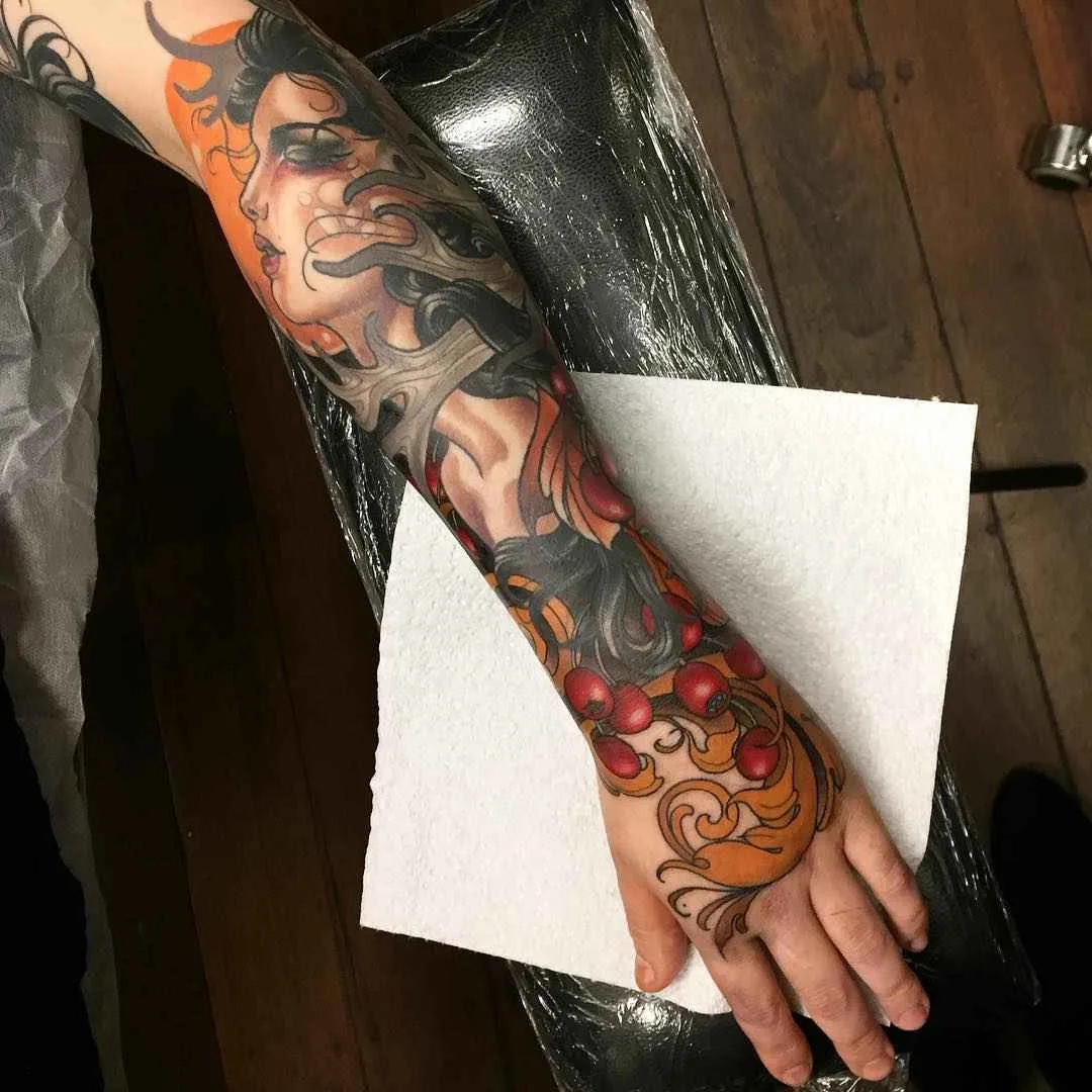 Тату мастер Kat Abdy цветные нью скул неотрад татуировки | Tattoo artist Kat Abdy color neo traditional new school tattoo