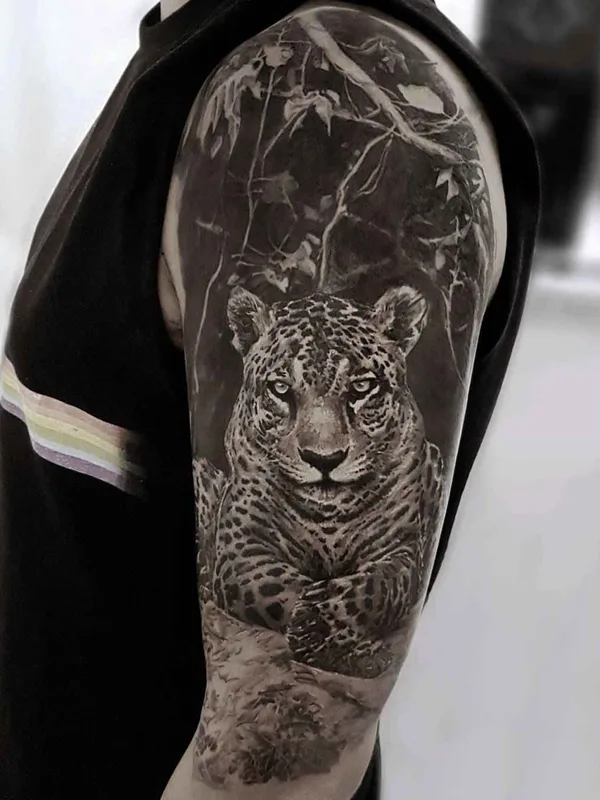black and grey realism 纹身 在 full sleeve #11690 | 纹身师 Led Coult