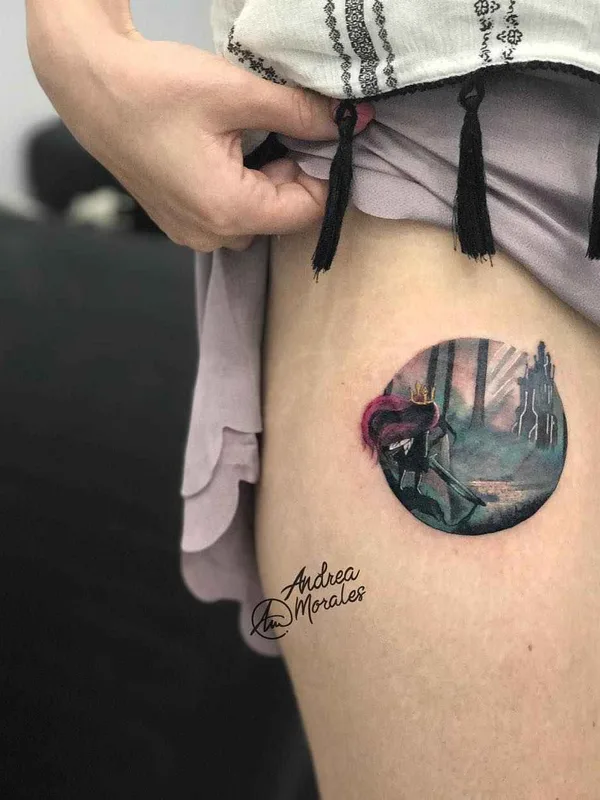 female color illustrative Tatuagem em thigh #11801 | Tatuador Andrea Morales