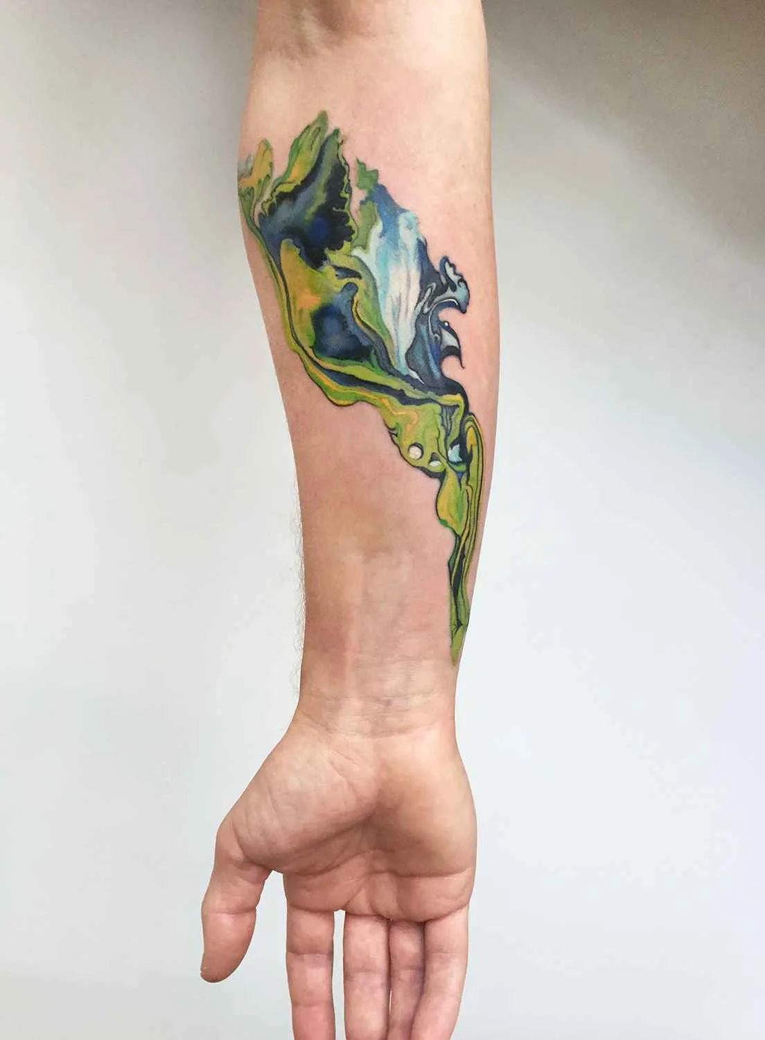 刺青艺术家阿曼达·瓦乔布的彩色抽象水彩刺青 | Tattoo artist Amanda Wachob color abstract watercolor tattoo