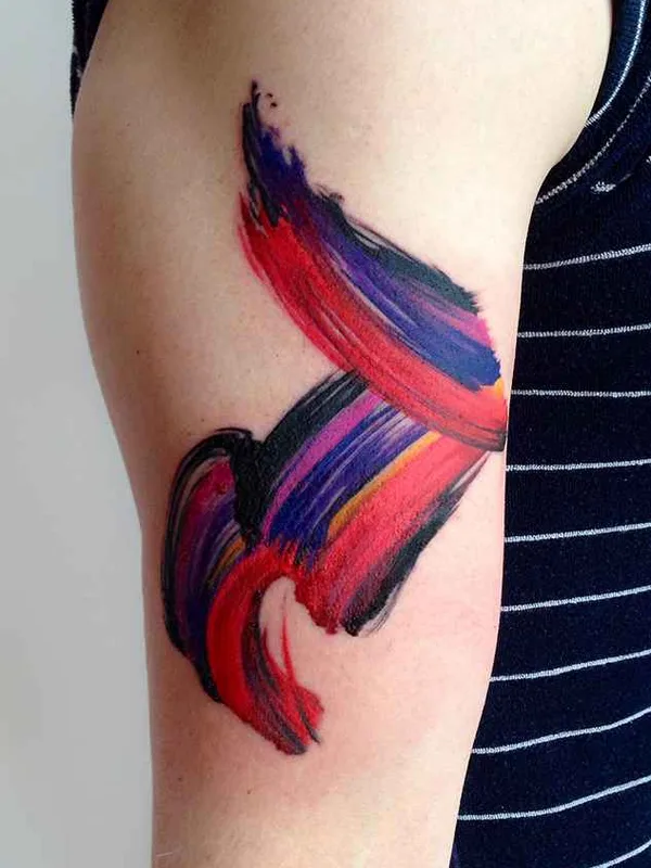 color abstract tattoo on bicep #11821 | Tattoo Artist Amanda Wachob