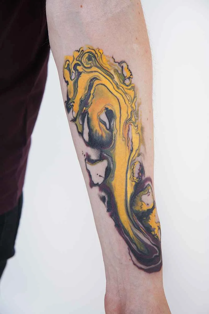 刺青艺术家阿曼达·瓦乔布的彩色抽象水彩刺青 | Tattoo artist Amanda Wachob color abstract watercolor tattoo