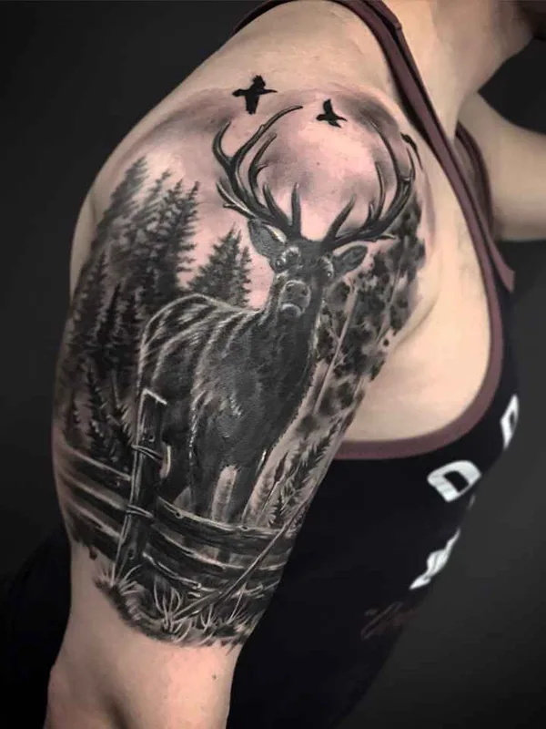 black and grey realism Tatuaggio su shoulder #11879 | Tatuatore Дмитрий Щелоков