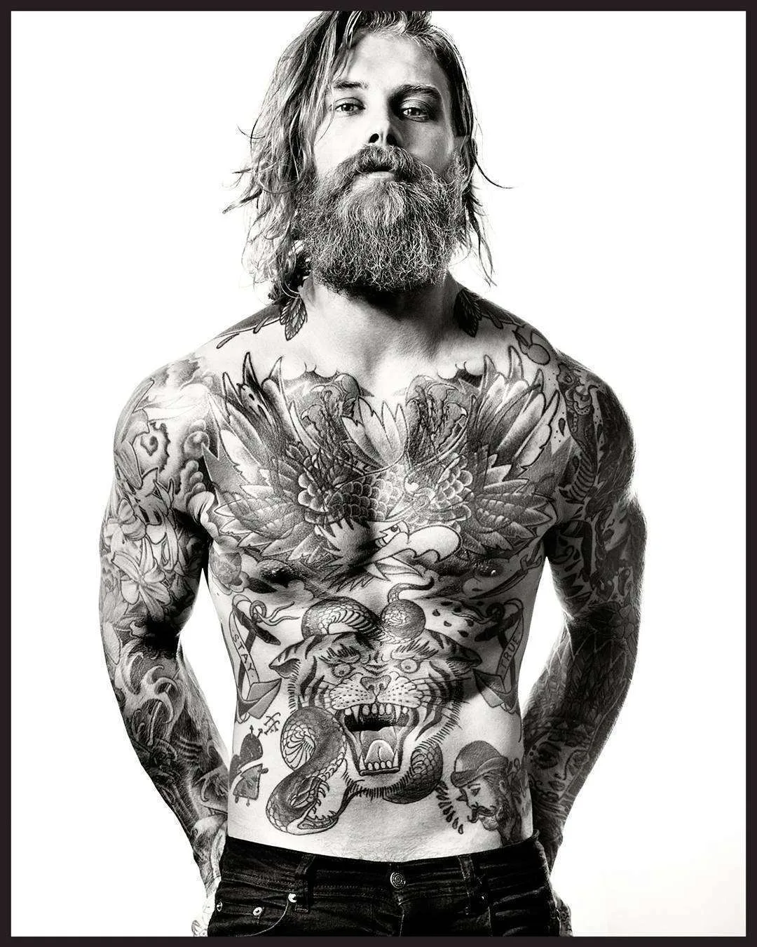 Tattooed model Josh Mario John, alternative photo model, inked guy | USA