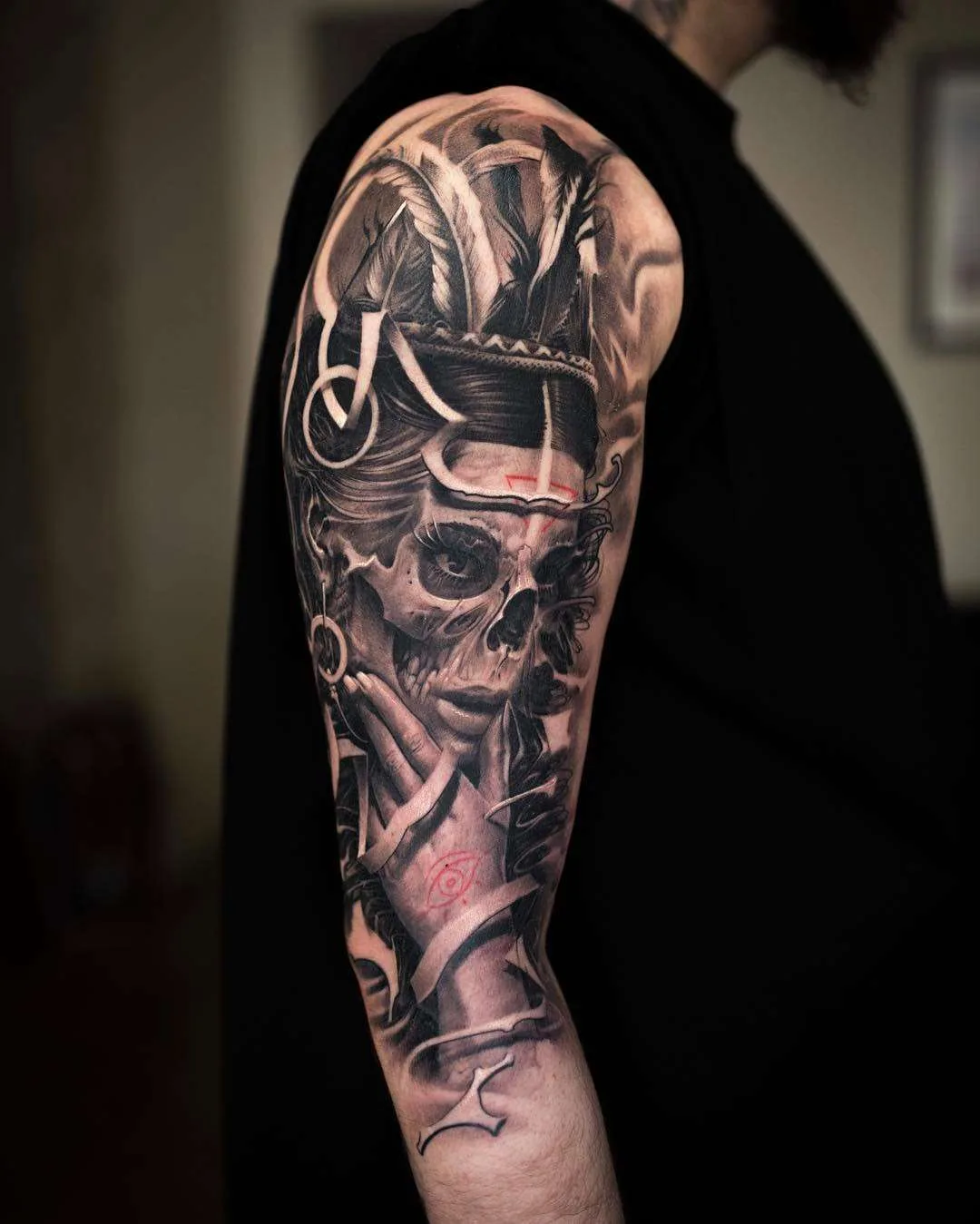 Tattoo artist Victor Portugal, authors style black&grey portrait realism, surrealism | Poland