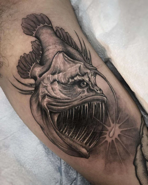 Realism Fish, Anglerfish tattoo on Forearm