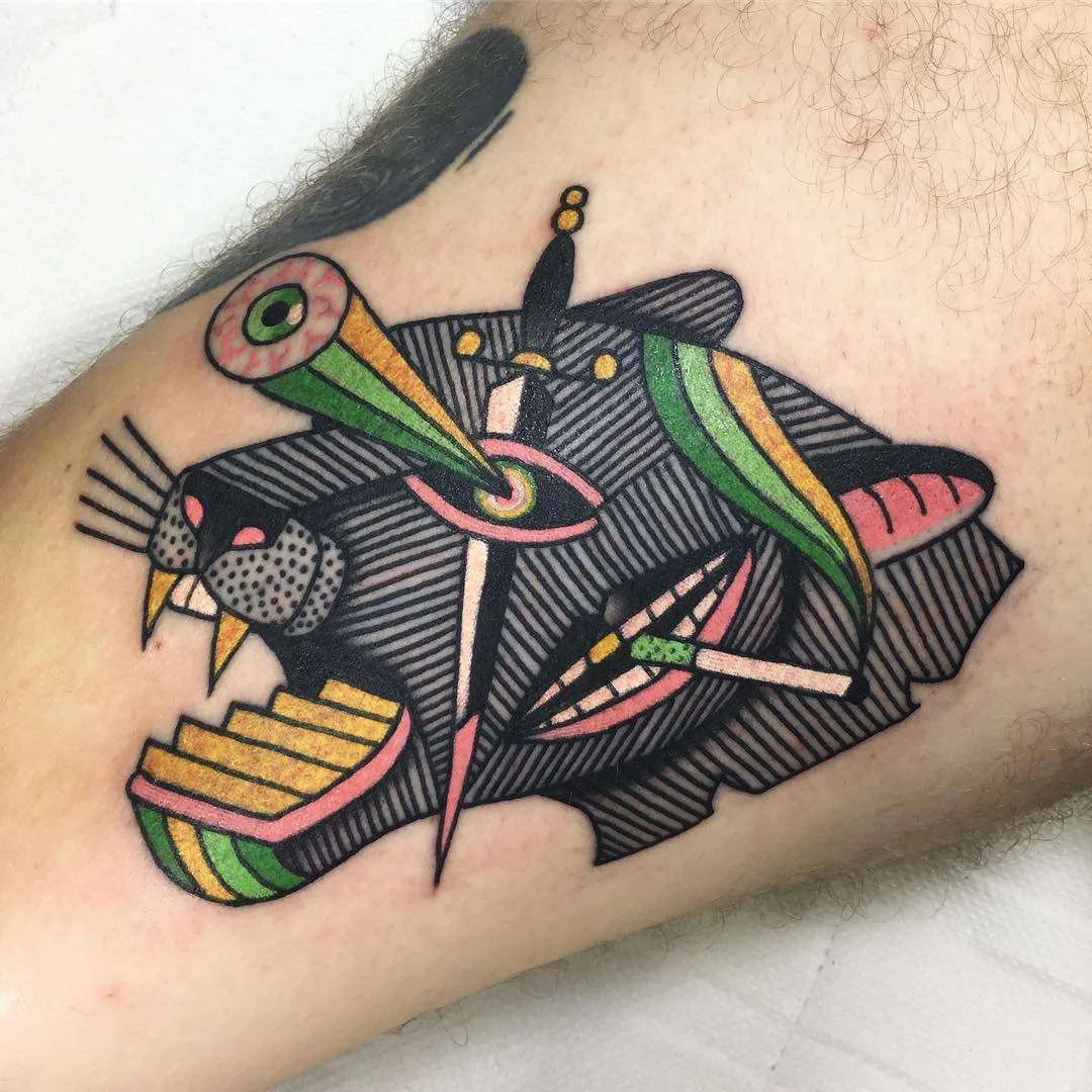 Tattoo artist Mario Teide, authors style color surrealistic traditional tattoo | United Kingdom, London