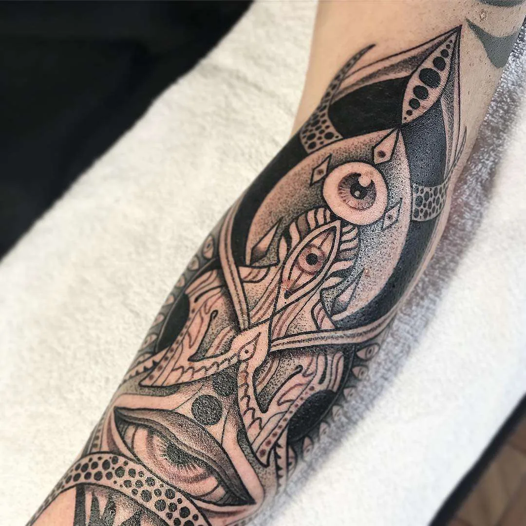 Tattoo artist Jondix, authors style black ornamental tattoo | United Kingdom
