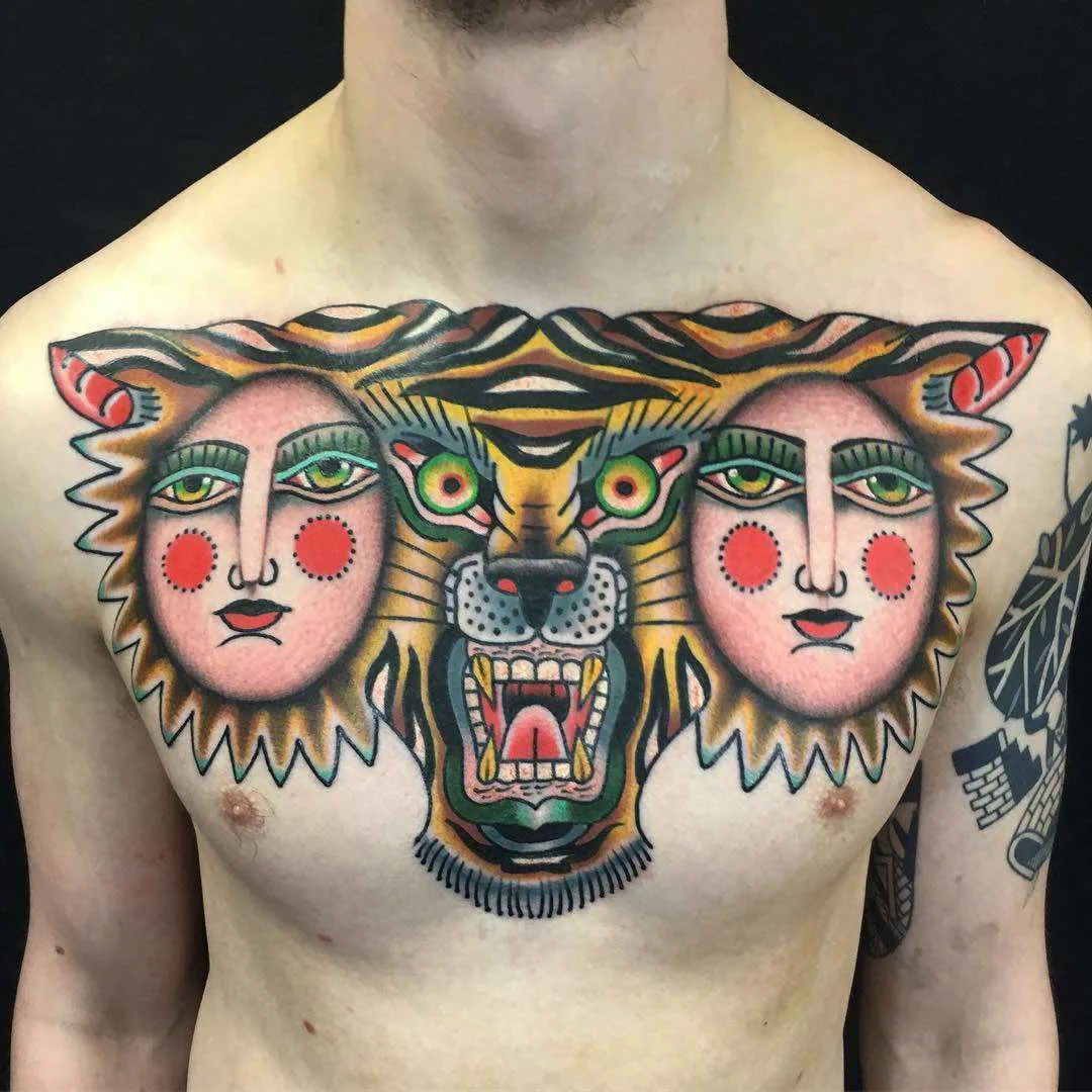 Tattoo artist Mario Teide, authors style color surrealistic traditional tattoo | United Kingdom, London